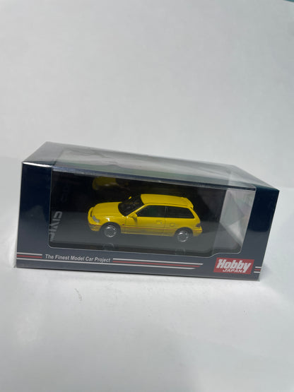Hobby Japan 1/64 Honda Civic (EF9) SiR Ⅱ Customized Color Yellow