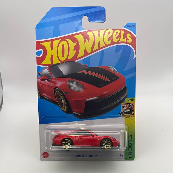 *Japan Card* Hot Wheels 1/64 Porsche 911 GT3 Red - Damaged Card