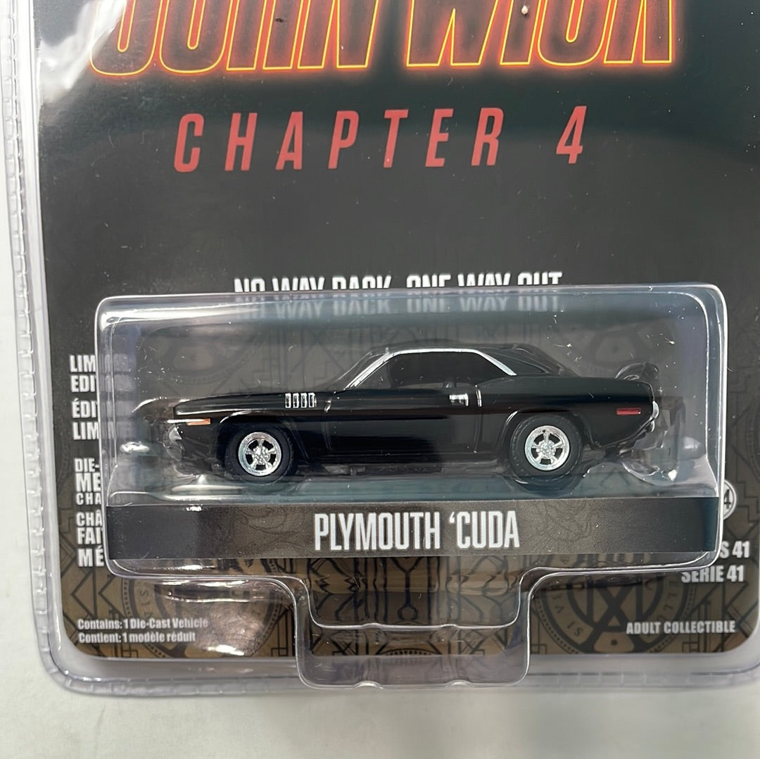 Greenlight Hollywood 1/64 John Wick Chapter 4 Plymouth Cuda Black