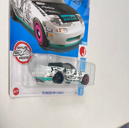 *Japan Card* Hot Wheels 1/64 ‘91 Mazda MX-5 Miata White