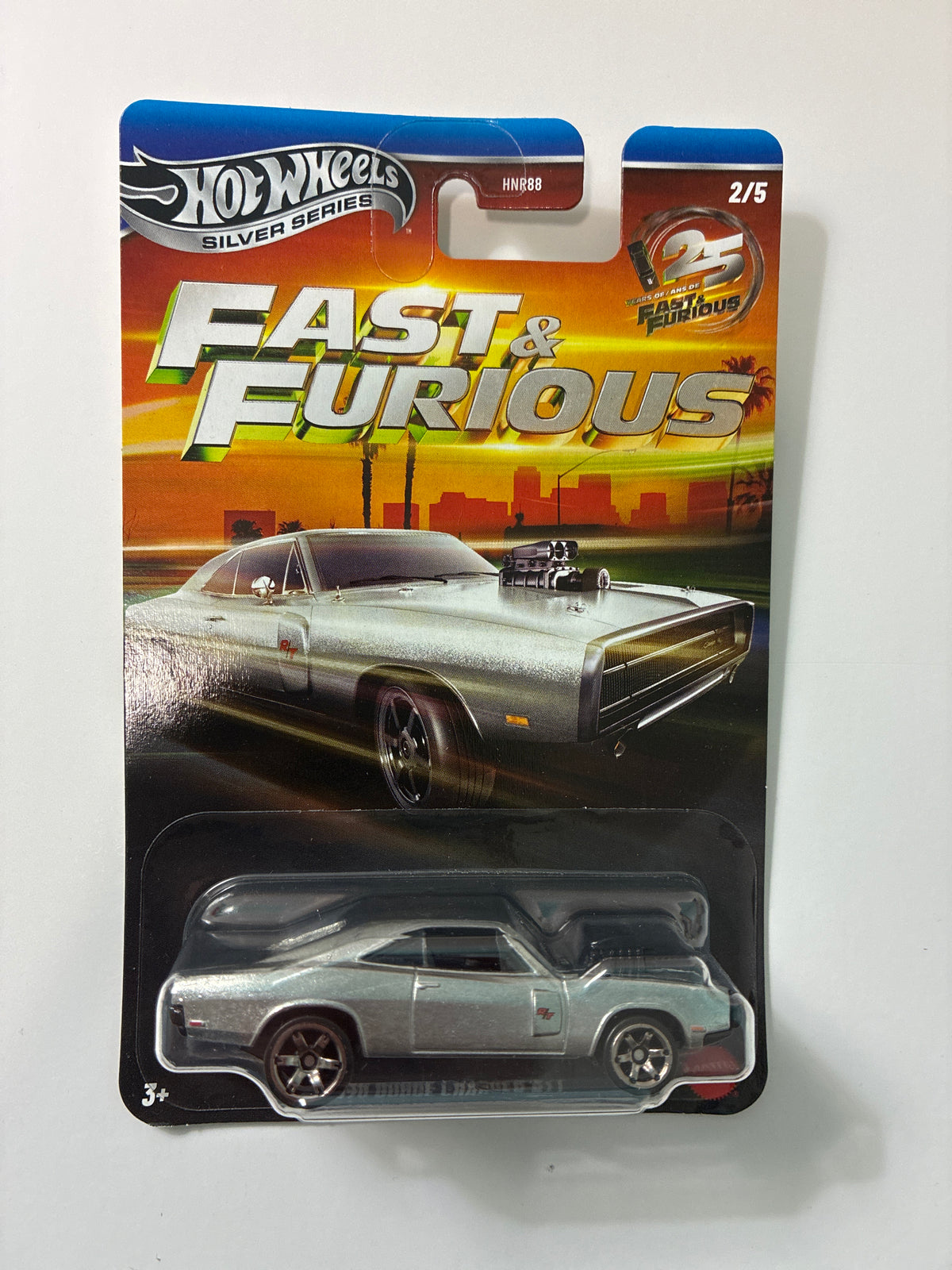 Hot Wheels 1/64 Silver Series Fast & Furious 1970 Dodge Charger R/T Metal - JKX21 - Damaged box