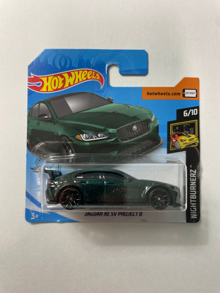 Hot Wheels 1/64 Jaguar XE SV Project 8 Short Card Green - Damaged Card