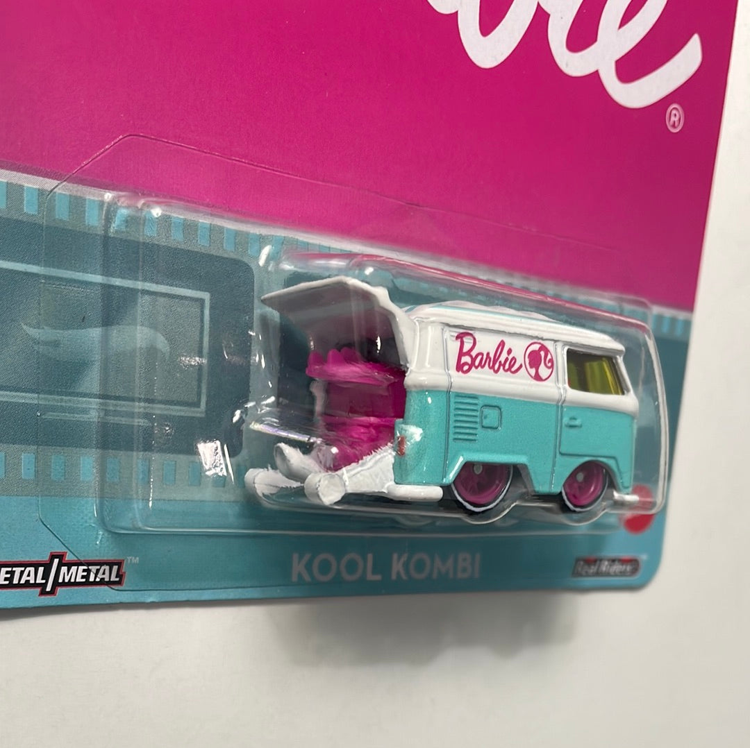 Hot Wheels 1/64 Pop Culture Barbie Kool Kombi White & Blue - Damaged card