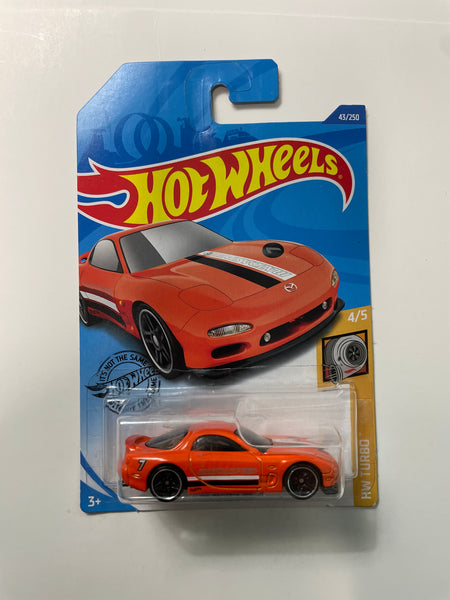 Hot Wheels 1/64 ‘95 Mazda RX-7 Orange - Damaged Card