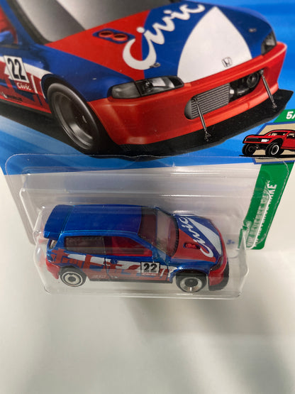 Hot Wheels 1/64 Honda Civic Custom Red & Blue