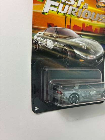 Hot Wheels 1/64 Silver Series Fast & Furious 1995 Mazda RX-7 Silver - JKX23 - Damaged Box