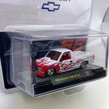 M2 Machines 1/64 The Heartbeat Of America 1990 Chevrolet C1500 SS 454 Pickup White & Red Flames