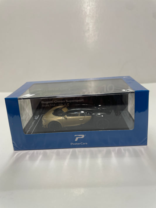 Postercars 1/64 n10 Bugatti Chiron Supersport Silk & Nocturne Black Hypercar League Collection - Damaged Box