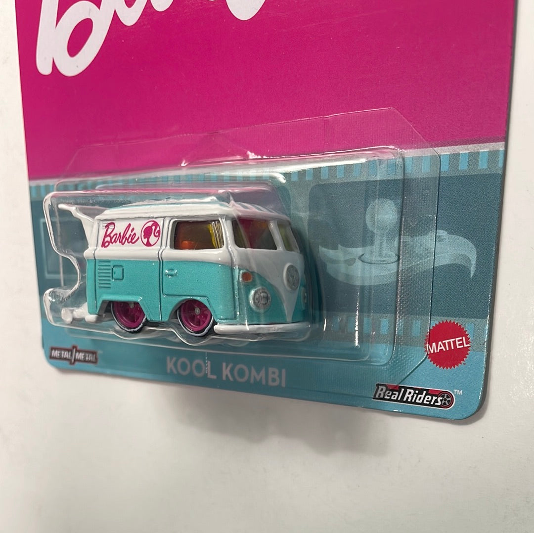 Hot Wheels 1/64 Pop Culture Barbie Kool Kombi White & Blue - Damaged card