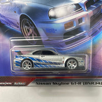 Hot Wheels 1/64 Fast & Furious Fast Imports Nissan Skyline GT-R (BNR34) Grey - Damaged Card