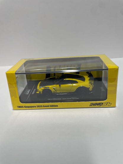 Inno64 1/64 The Model Car Show Singapore 2025 Event Edition Nissan GT-R (R35) Yellow - IN64-R35TS-TMCSS25