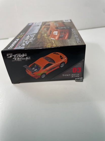 Tomica Premium Unlimited 1/64 #3 The Fast and the Furious Toyota Supra Orange 29763 - Damaged box