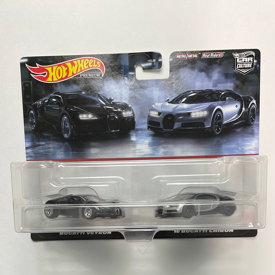 Hot Wheels 1/64 Car Culture Premium 2 Pack Bugatti Veyron