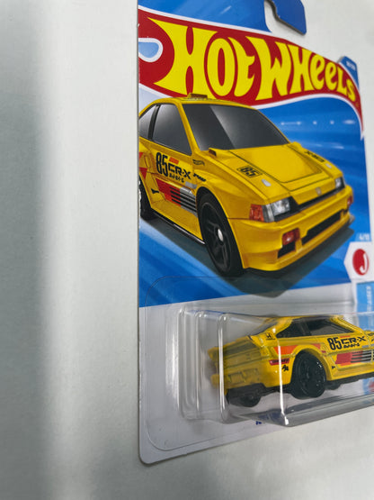 Hot Wheels 1/64 1985 Honda CR-X Yellow - Damaged Box