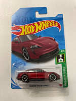 Hot Wheels 1/64 Porsche Taycan Turbo S Red - Damaged Card