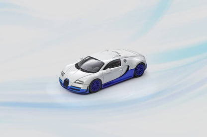 Mortal Model 1/64 2010 Bugatti Veyron 16.4 Super Sport White & Blue