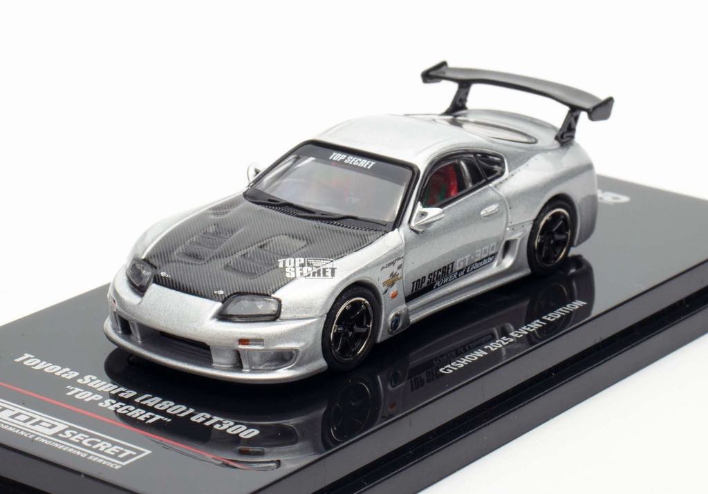 Inno64 1/64 Toyota Supra (A80) GT300 Top Secret GTShow 2025 Event Edition Silver & Black