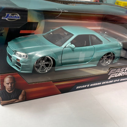 Jada 1/24 Brian’s 2002 Nissan Skyline GT-R34 Green Fast and Furious - Damaged Box