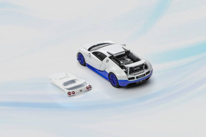 Mortal Model 1/64 2010 Bugatti Veyron 16.4 Super Sport White & Blue