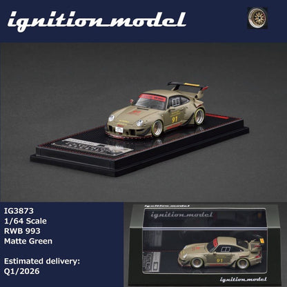 Ignition Model 1/64 RWB 993 Matte Green - 3873