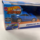 1/43 Hot Wheels Pull-Back Speeders Porsche 911 GT3 Blue