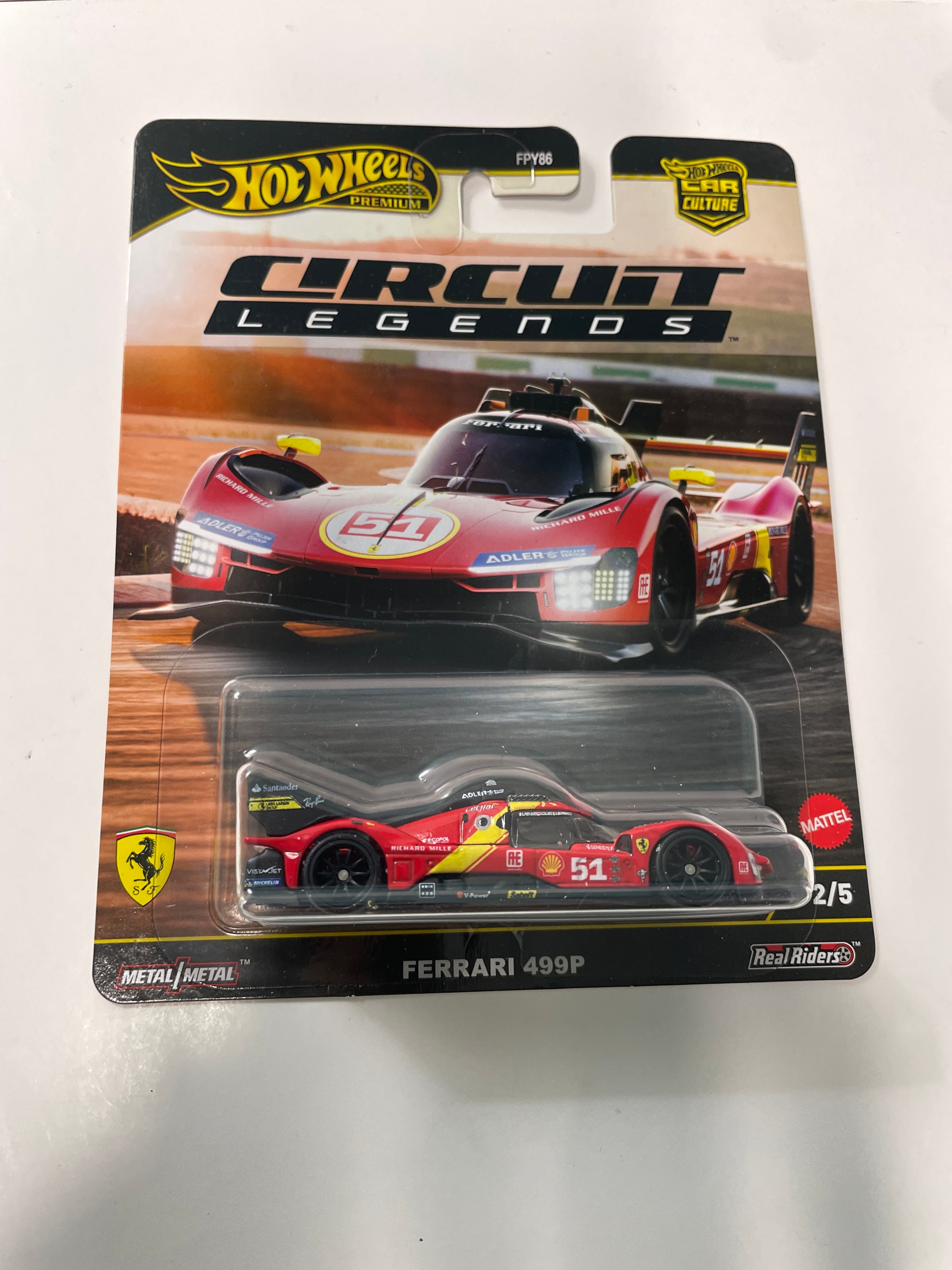 Hot Wheels 1/64 Car Culture Circuit Legends Ferrari 499P Red