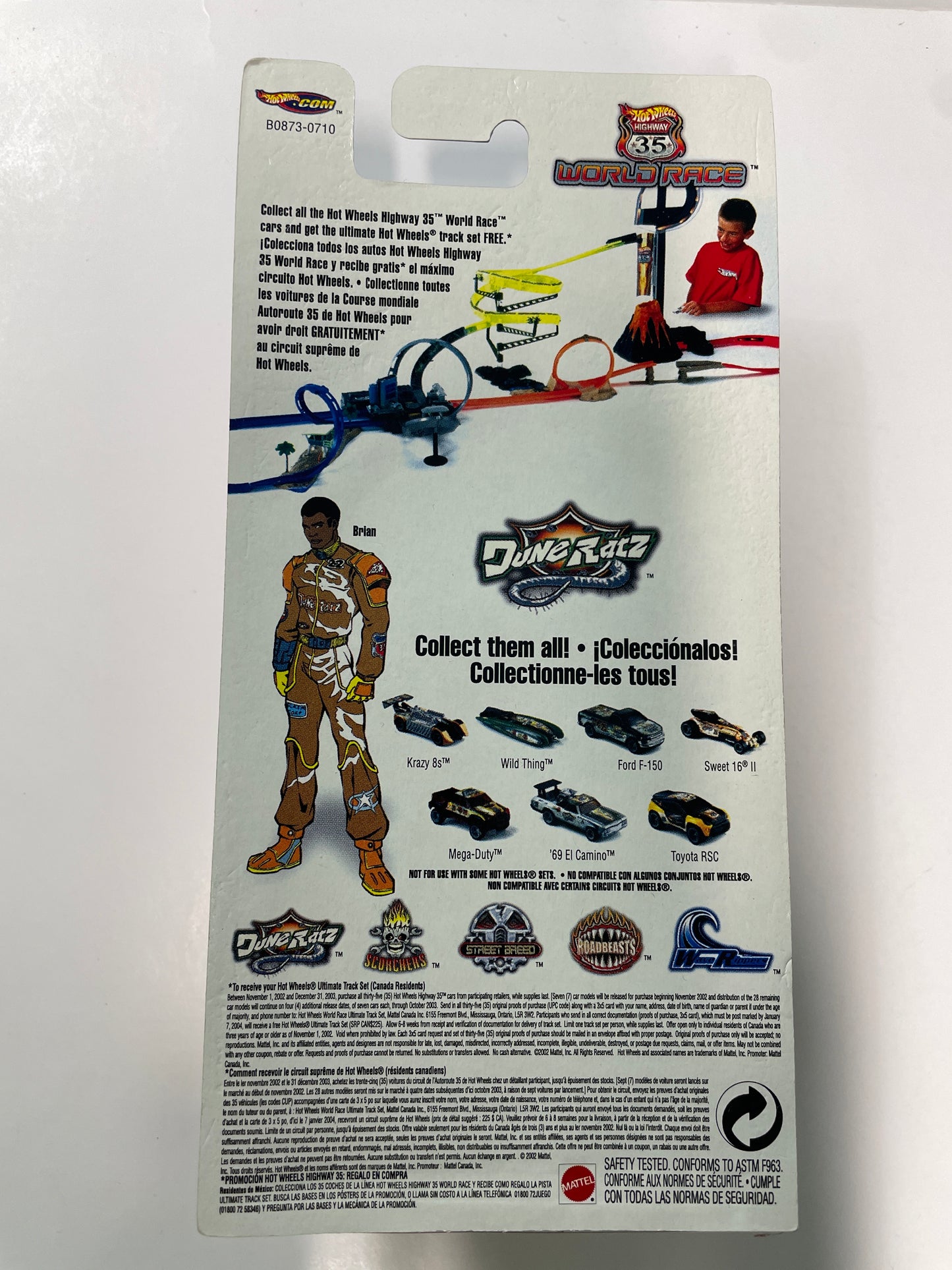 Hot Wheels 1/64 Highway 35 World Race Dune Ratz Krazy 8s Grey - Damaged Box
