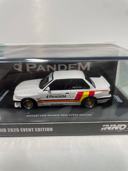 Inno64 1/64 Pandem Rocket Bunny BMW E30 Diecast Con Madrid 2026 Event Edition Matt White - IN64-E30P-DCM
