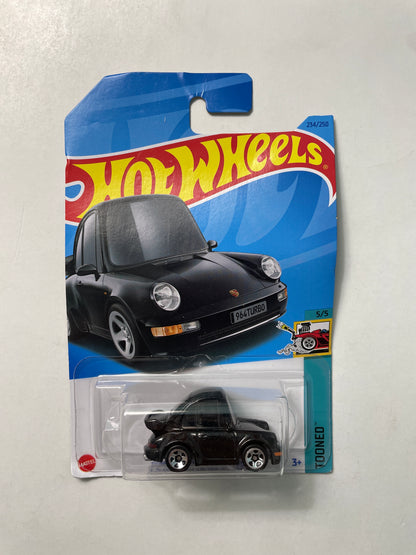 *Japan Card* Hot Wheels 1/64 Porsche 911 Turbo 3.6 (964) Black - Damaged Card