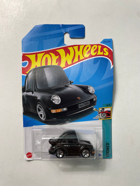 *Japan Card* Hot Wheels 1/64 Porsche 911 Turbo 3.6 (964) Black - Damaged Card