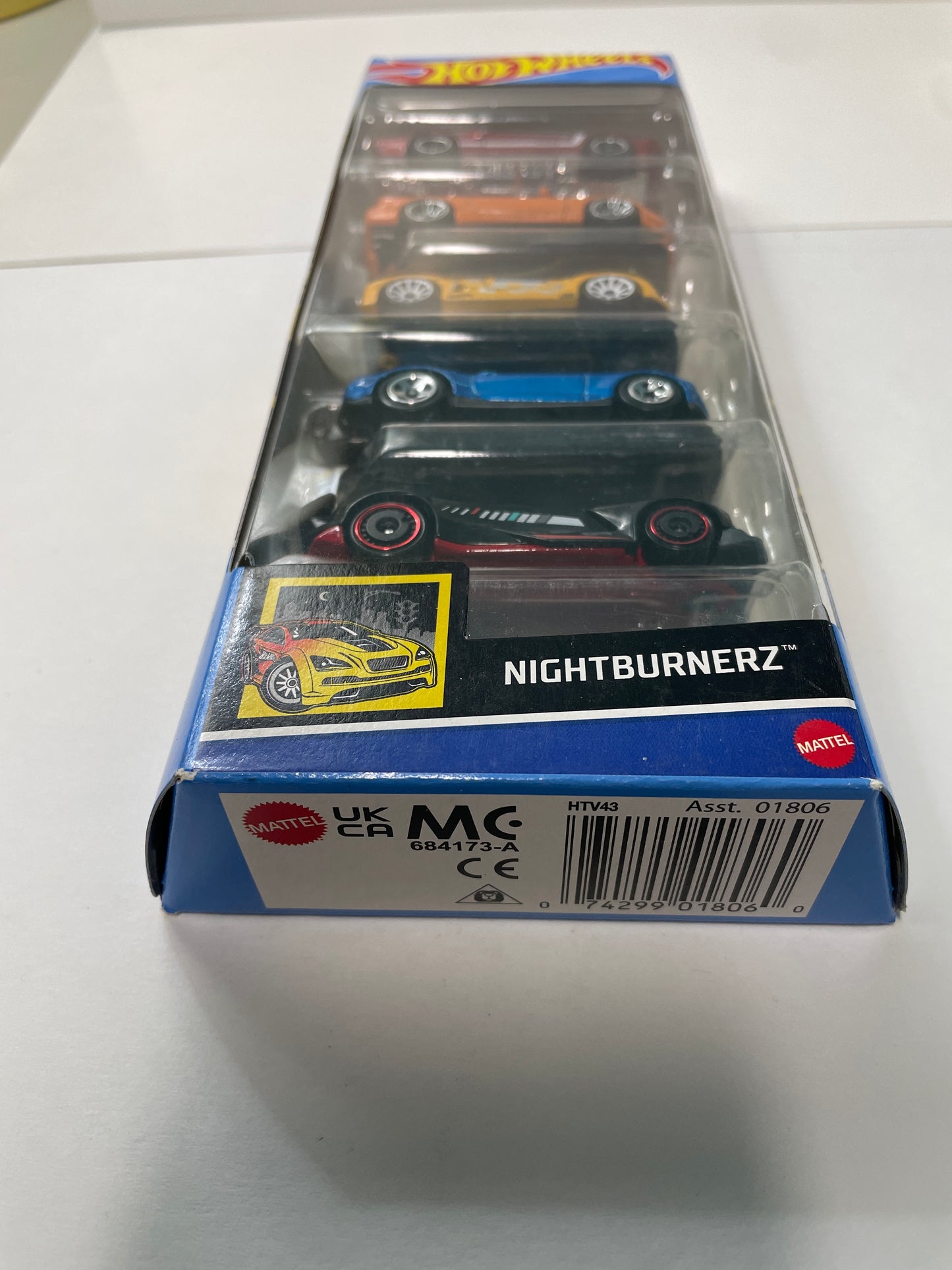 Hot Wheels 1/64 5 Pack Nightburnerz - Damaged Box