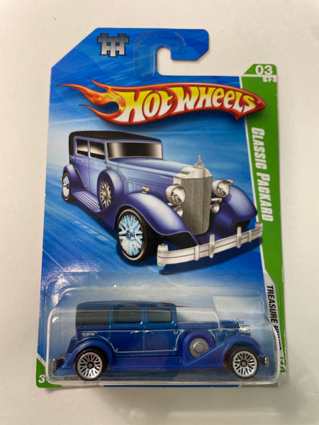 Hot Wheels 1/64 Treasure Hunt Classic Packard Blue - Damaged Card