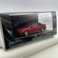 1/64 Stance Hunters BMW E46 M3 Red w/ Gold Wheels