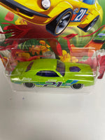 Hot Wheels 1/64 Spring ‘70 Dodge Hemi Challenger Green - Damaged Card