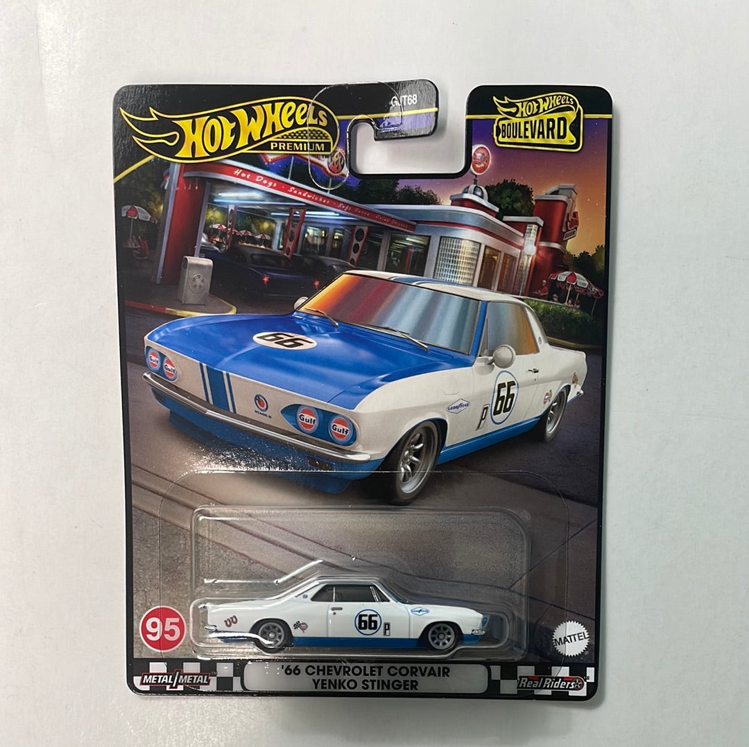 Hot Wheels 1/64 Boulevard Mix U ‘66 Chevrolet Corvair Yenko Stinger White & Blue