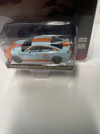 Greenlight 1/64 Collector Driven 1st Edition 2018 Dodge Charger SRT Hellcat Gulf Blue & Orange - 51501-A