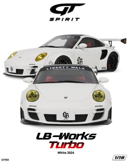 GT Spirit 1/18 2024 LB-Works Porsche Turbo Resin Serie White - GT958