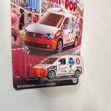 Matchbox 1/64 Candy Series Volkswagen Caddy Delivery White - Tootsie Roll Pop