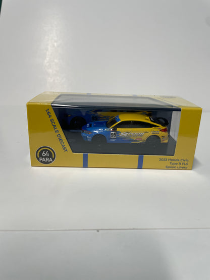 Para64 1/64 2023 Honda Civic Type R FL5 - Spoon Livery n95 Blue & Yellow
