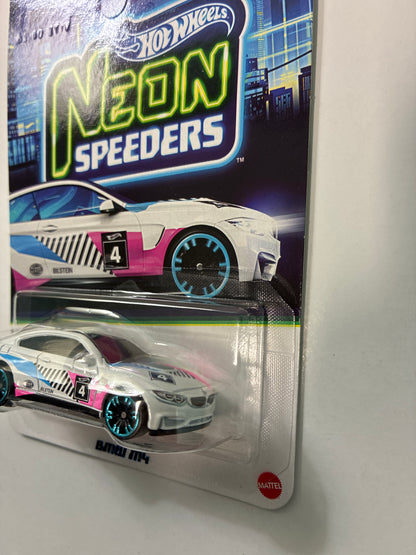 Hot Wheels 1/64 Neon Speeders BMW M4 White & Pink - JKY02