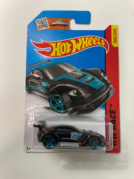 Hot Wheels 1/64 Aston Martin Vantage GT3 Black & Blue - Damaged Card