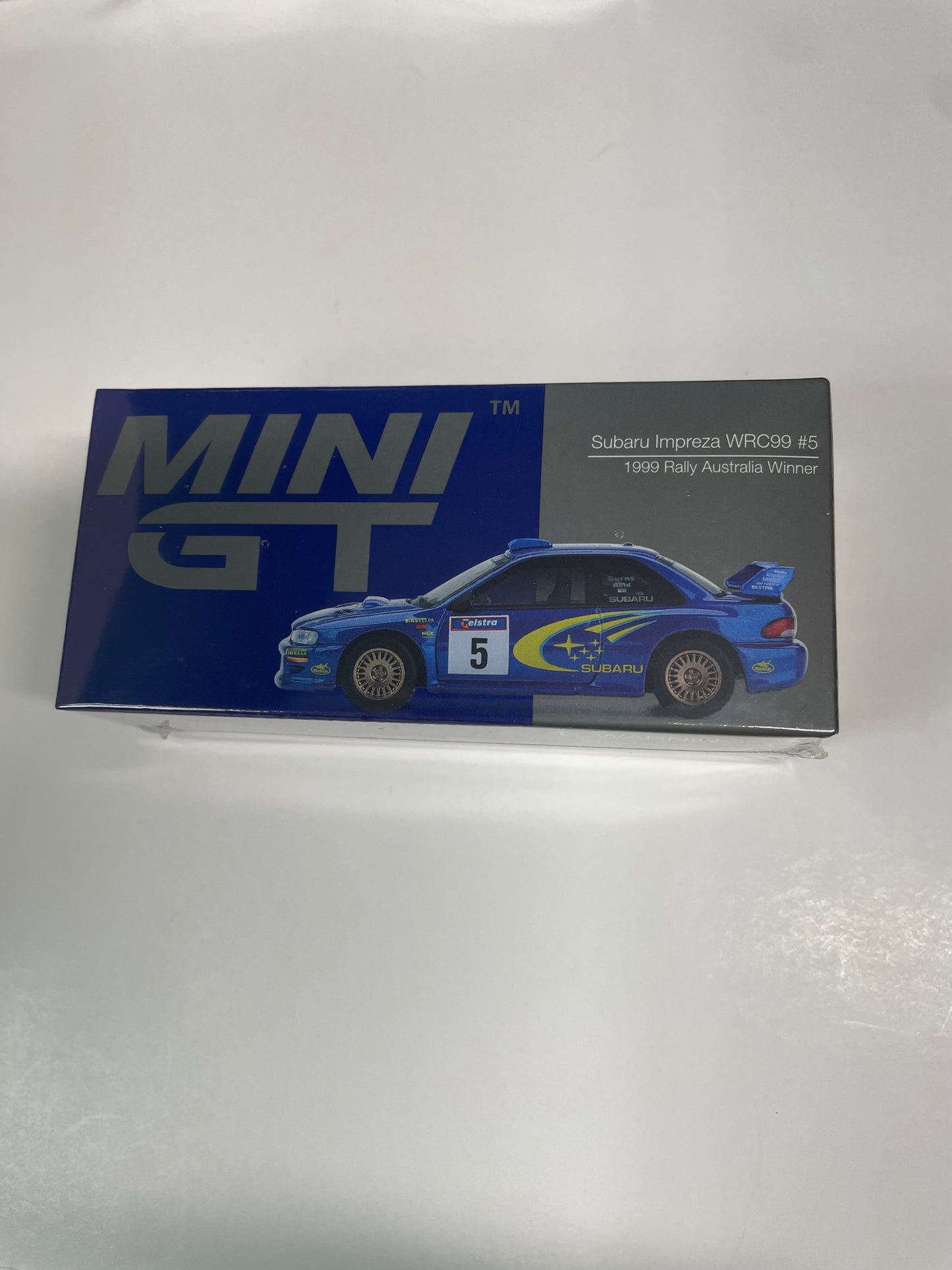 Mini GT 1/64 Subaru Impreza WRC99 #5 1999 Rally Australia Winner Blue - MGT00986