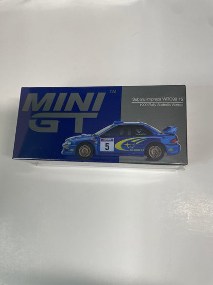 Mini GT 1/64 Subaru Impreza WRC99 #5 1999 Rally Australia Winner Blue - MGT00986