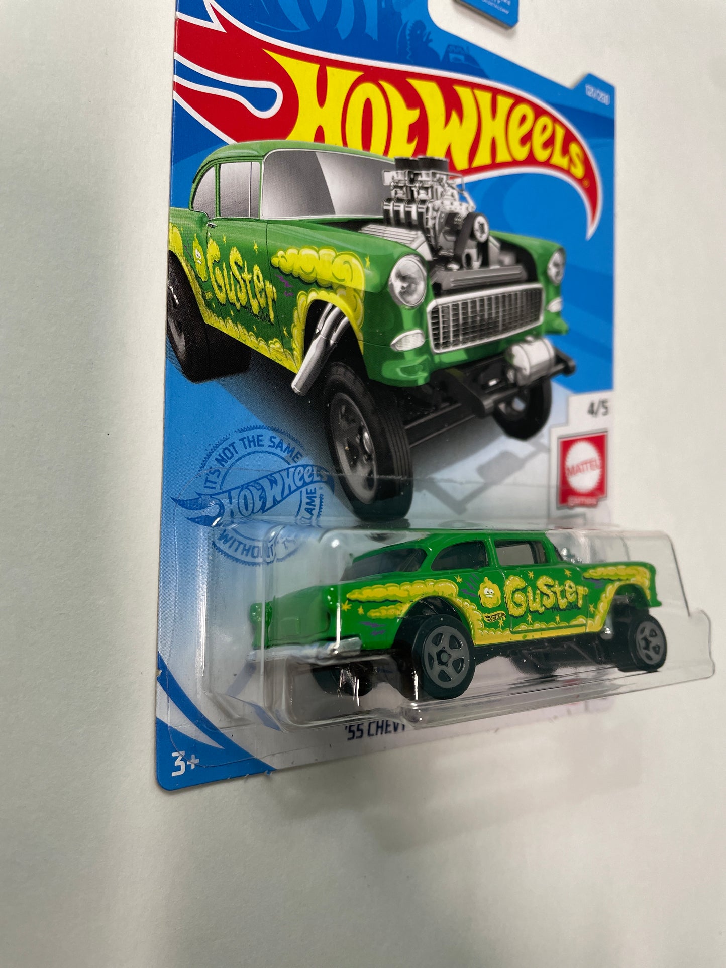 Hot Wheels 1/64 Guster ‘55 Chevy Bel Air Gasser Green - Damaged Box