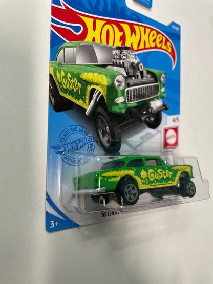 Hot Wheels 1/64 Guster ‘55 Chevy Bel Air Gasser Green - Damaged Box
