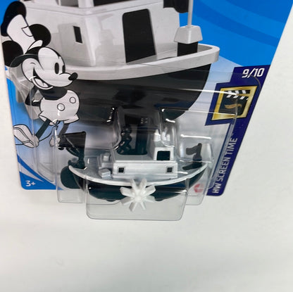 Hot Wheels 1/64 Mickey Mouse Disney Steamboat White & Black