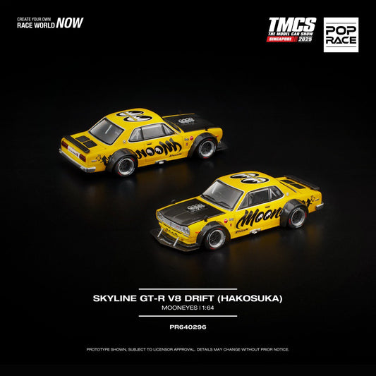 Pop Race 1/64 2025 The Model Car Show Singapore Nissan Skyline GT-R V8 Drift (Hakosuka) Mooneyes Yellow