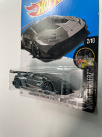 Hot Wheels 1/64 Lamborghini Huracan LP 620-2 Super Trofeo Grey - Damaged Card