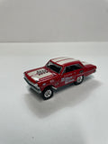 *Loose* Hot Wheels 1/64 Car Culture ‘64 Chevy Nova Gasser Red & White