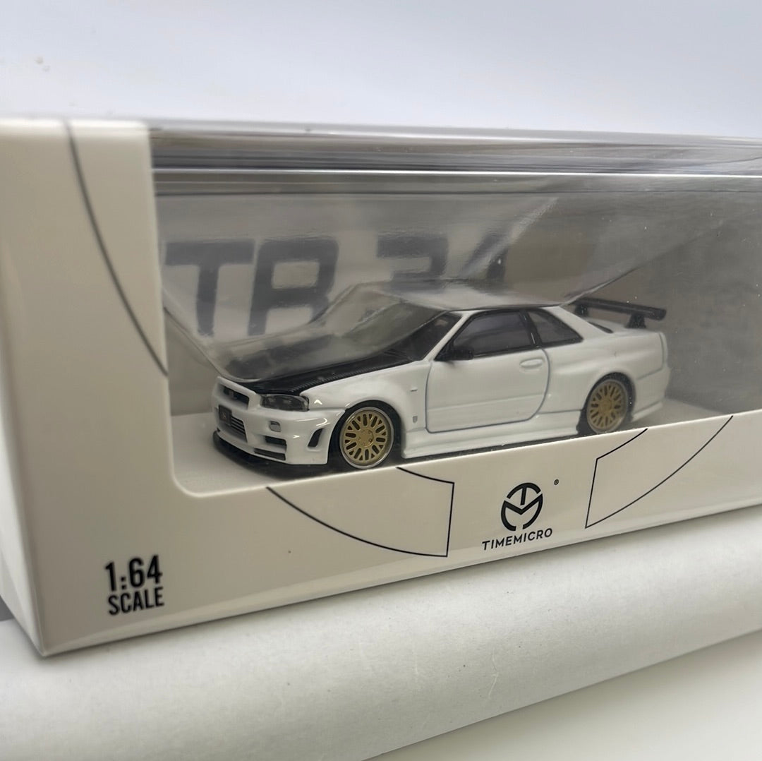 Time Micro 1/64 Nissan Skyline GT-R R34 White